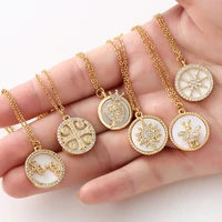 fashion zircon cross crown butterfly letter pendant necklace inlaid chain necklaces for women copper jewelry gifts wholesale