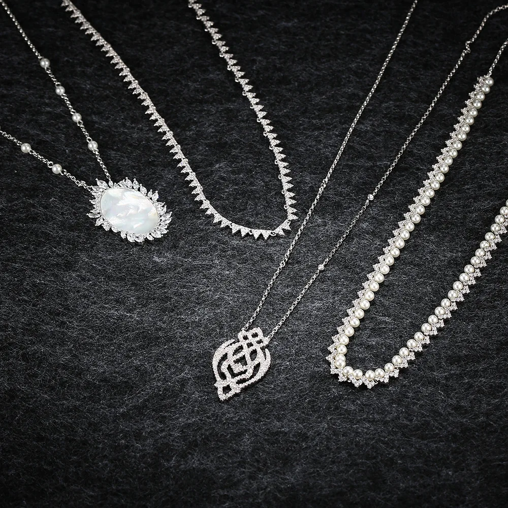

Высококачественное регулируемое ожерелье LIDU из серебра 925 пробы с волнистым жемчугом и изысканными орнаментами Монако в качестве подарка для друзей