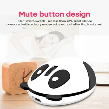 RYRA 2.4G Wireless Charging Mouse Cartoon Cute Panda Optical Mouse Cute Silent Mouse Office Home Computer Accessories For Laptop 4