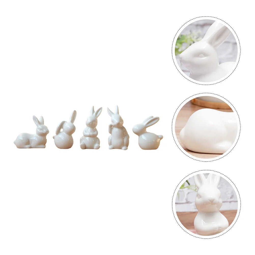 

5 шт., современные шикарные керамические фигурки кроликов
