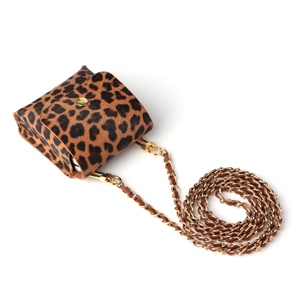 Crossbody Multifunctional Storage Ladies Leather Leopard Print for Samsung Z Flip3 Flip4 Pocket50 Universal Folding Phone Bag