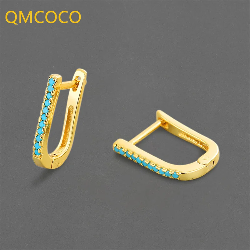 QMCOCO минималистичные серьги для женщин, простые геометрические U-образные серьги, модные украшения для ушей, аксессуары