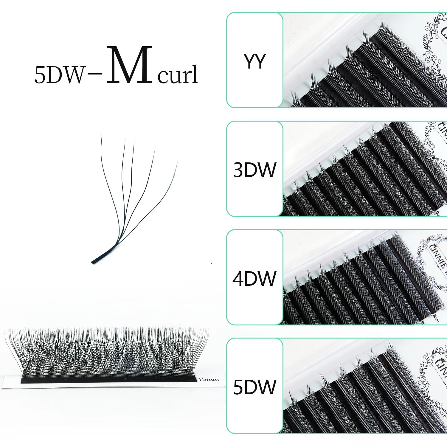 Фото Новые наращивание ресниц 5DW M Curl 4DW 2D YY Готовые объемные вентиляторы 7 мм 3DW LU/L Индивидуальные пучки ресниц Cilios 5W Натуральные волосы №3