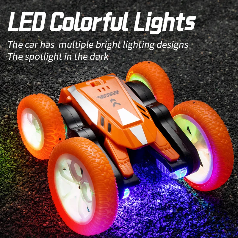

JJRC Q136 2.4Ghz 4WD RC Street Dance Stunt Spin Car Remote Control Stunt Car Double Sided Drive LED Light Music Rolling Rotating