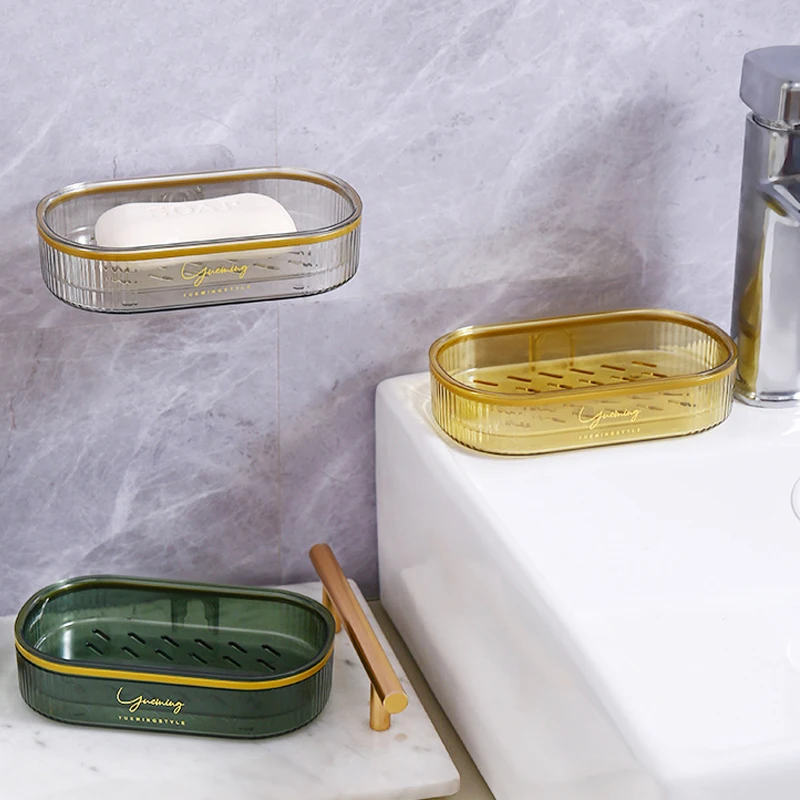 

Женская Роскошная оригинальная настенная подвесная стойка для хранения, поднос для мыла без отверстий, высококачественный держатель для мыла в ванной комнате