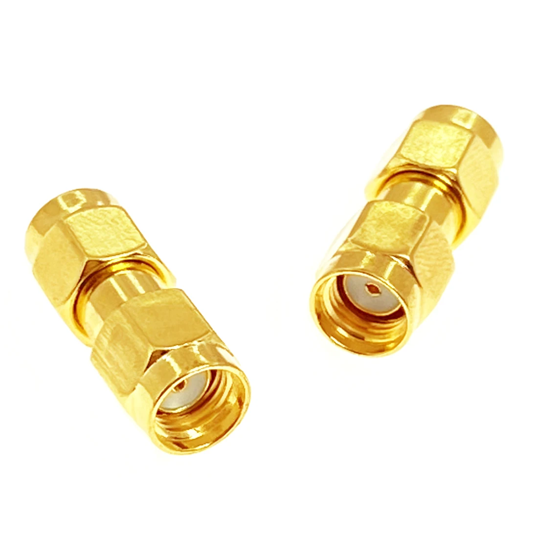 

1pc Reverse RP SMA Male Plug to RP SMA Male Inner Hole RF Coax Adapter Coupler Straight Goldplated Wholesale for WIFI New