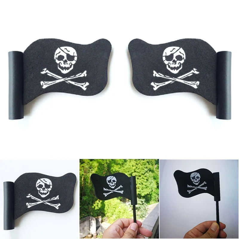 Car Antenna Ball Pirate Flag Black Skull Warning Flag for Auto Car Antenna Pen Topper Aerial Ball Decor Car Interior Exterior