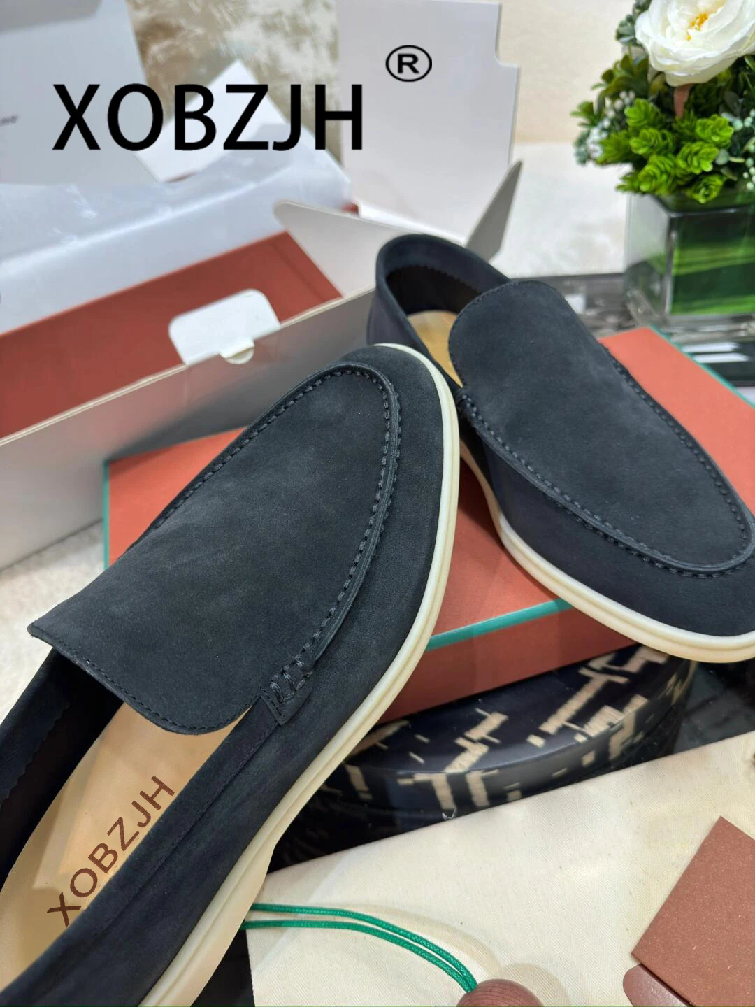 2024 новые весенне-осенние лоферы замшевые мужские прогулочные туфли из