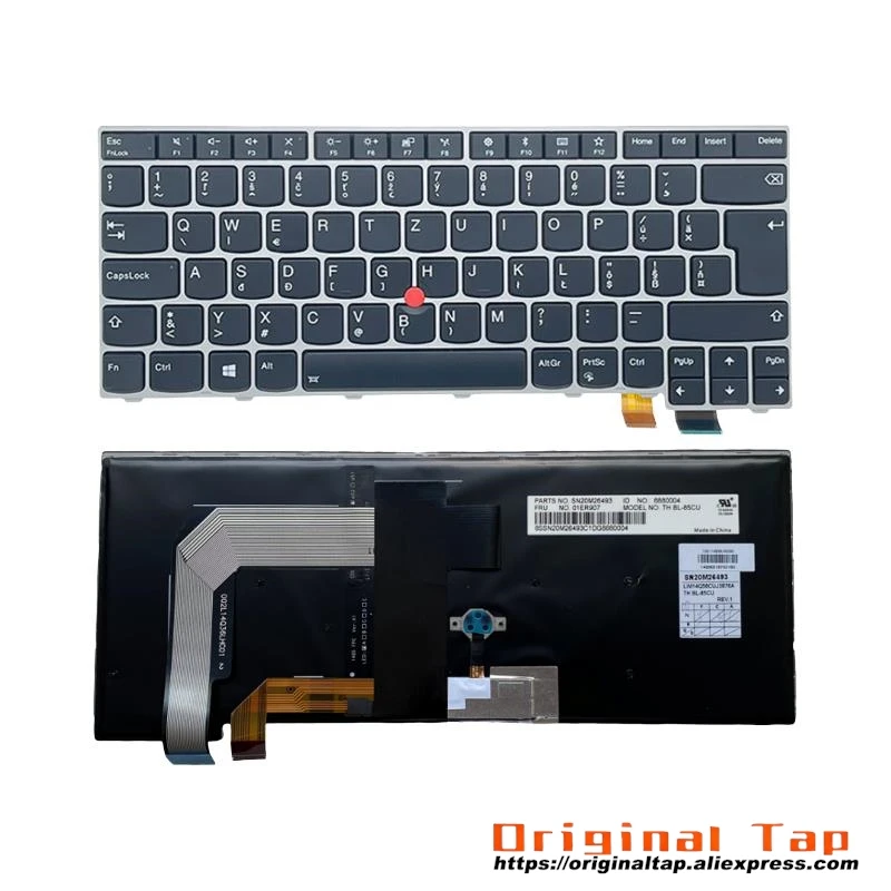 Клавиатура SK Slovakian с подсветкой для Lenovo Thinkpad 13 Gen 2 T470s 01ER893 01EN911 01ER934 01EN870