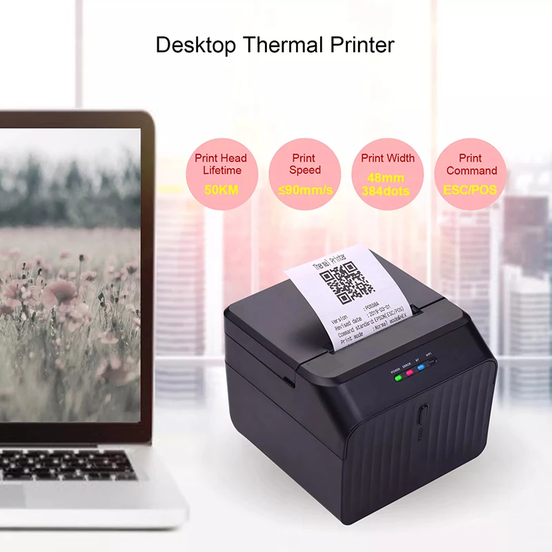 Термопринтер для чеков и этикеток Milestone Mini Desktop Pos 2 дюйма 58 мм Bluetooth термопринтер