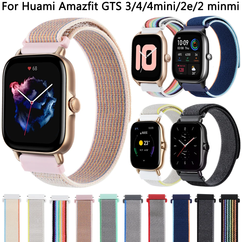 

Ремешок нейлоновый для смарт-часов Amazfit GTS 3 2 GTS2 4 mini 2e, сменный Браслет для Amazfit Bip U 3 pro S GTR 42 мм, 20 мм