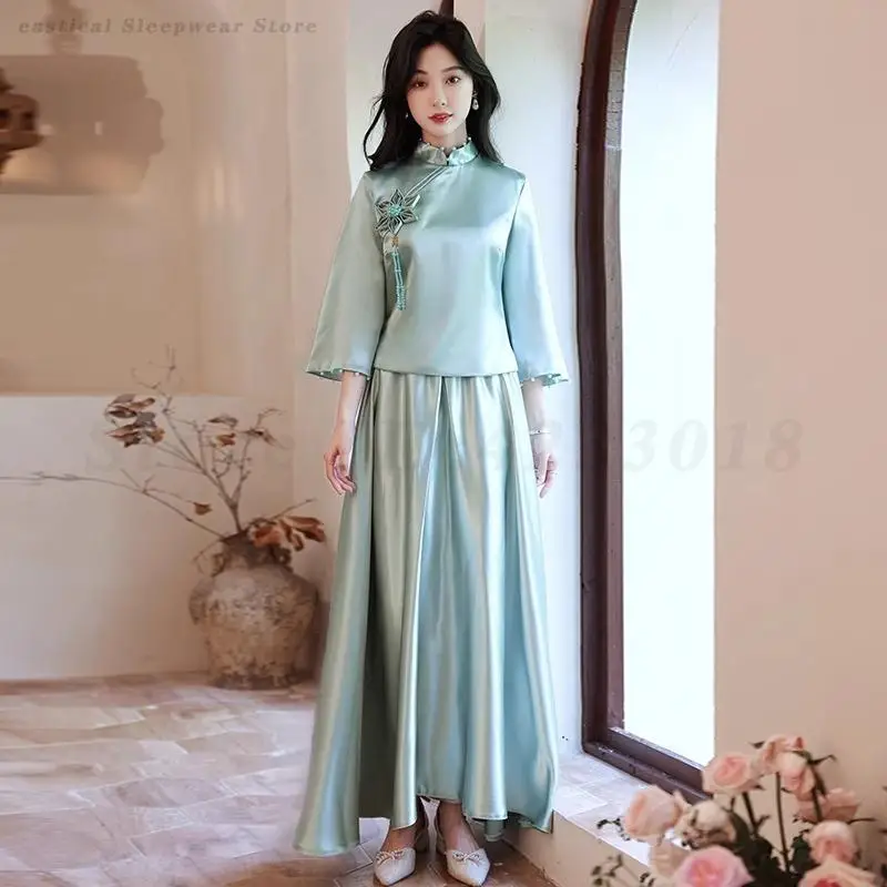 Китайское платье подружки невесты свадебные платья для помолвки традиционный