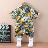 baby boy clothes baby clothes summer short sleeved shorts suit baby printed shirtcasual shorts suit hawaiian beach clothes 0 6t