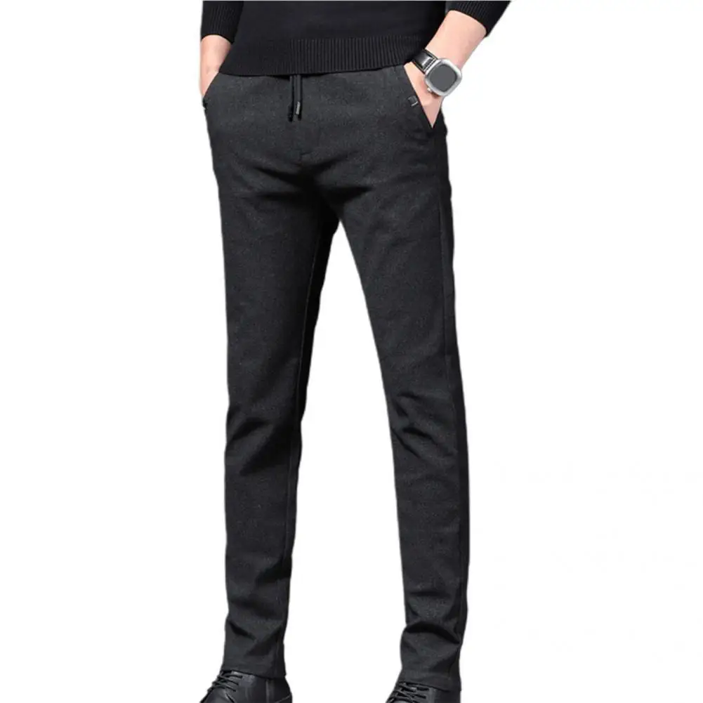 

Men Pants Formal Spring Pants Zipper Straight Stylish Fit Spring Pants