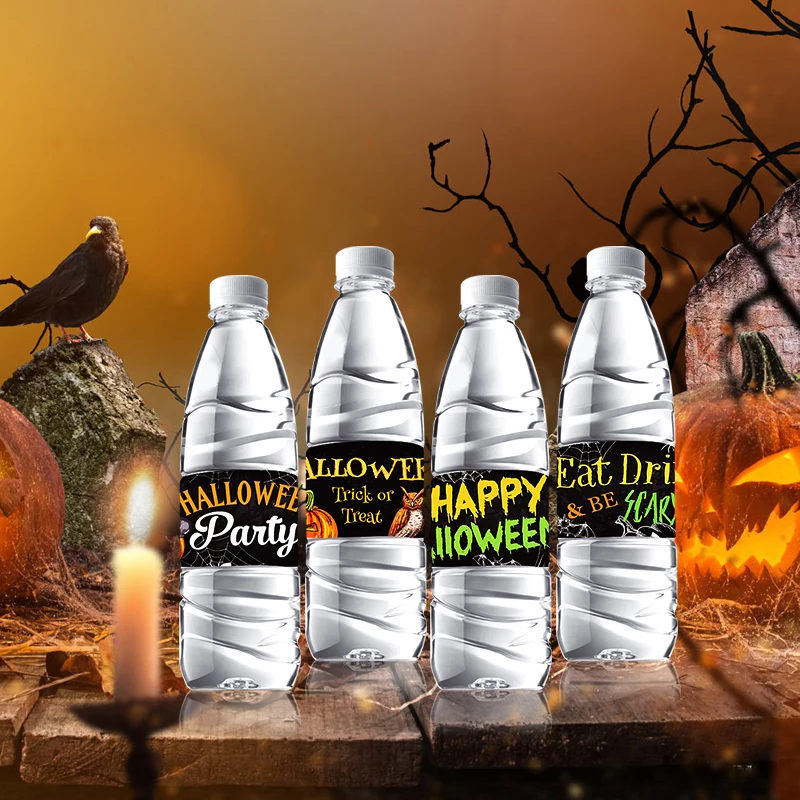 12 шт. наклейки на бутылки с водой для Хэллоуина