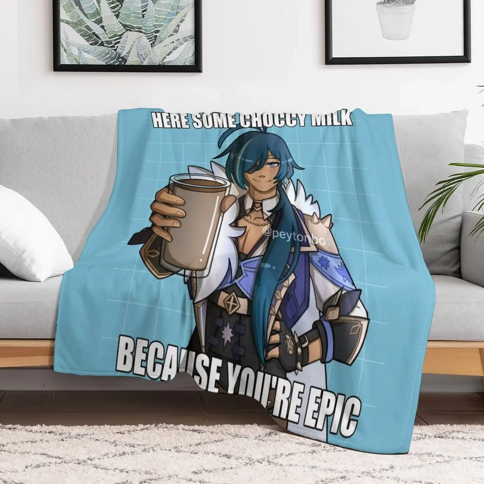Одеяло Kaeya Gives You Choccy Milk рождественское украшение пляжные одеяла