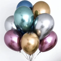 jmt 1set 50pcs 510inch new chrome metallic latex balloons metallic globos inflatable helium balloon birthday party decor ballon