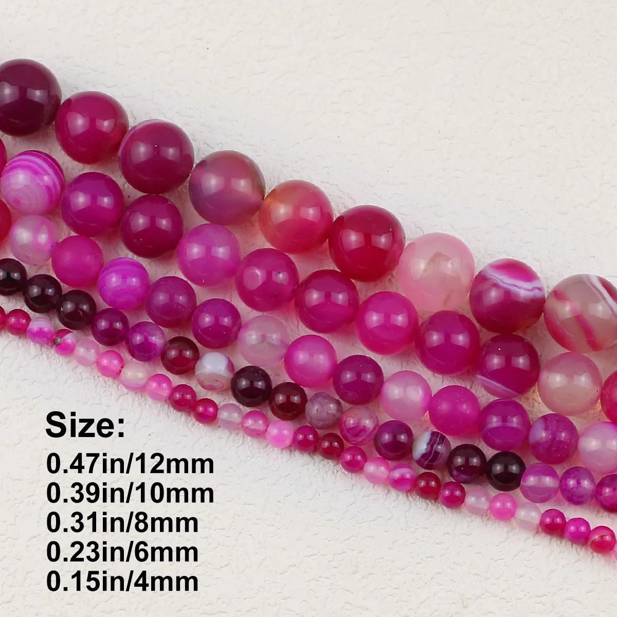 Бусины Из Натурального Камня 4/6/8/10/12 Мм Розовые Красные Круглой Формы Для