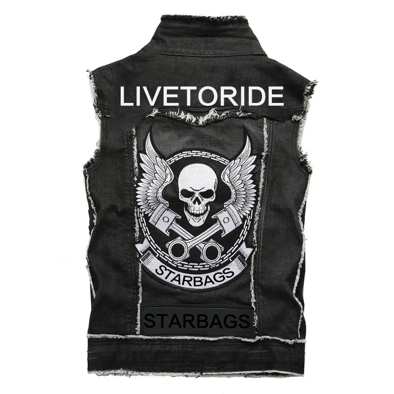 2024 новый весенний мужской черный джинсовый кардиган с вышивкой молодежный