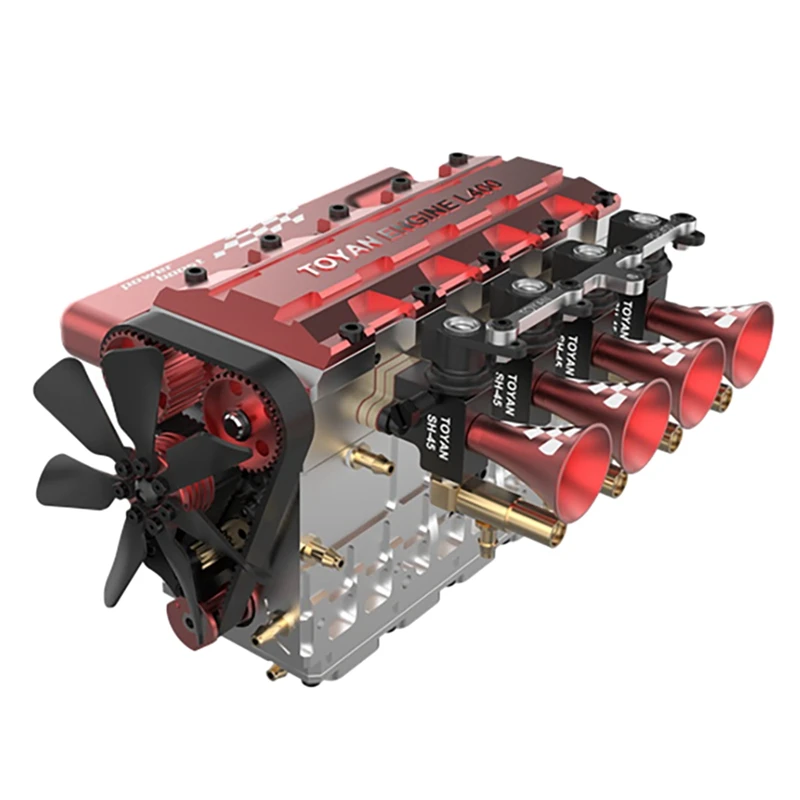 

Набор для самостоятельной сборки TOYAN, встроенный 4-цилиндровый 4-тактный двигатель с водяным охлаждением, модель метанолового двигателя для ...