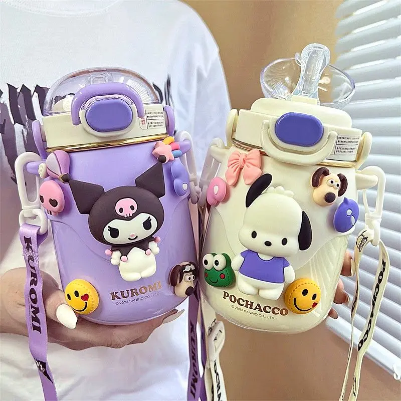 

Clow M Water Cup Sanrio Thermos Cup Good-looking Female Student Sports Crossbody Cup Cute Children's Straw Kettle