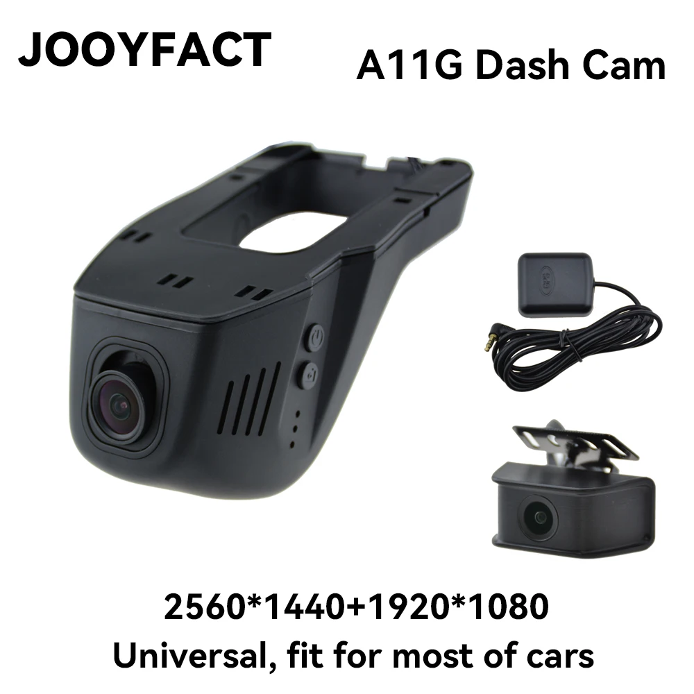 

JOOYFACT A11G Dash Cam Dual Lens 2K+1080P Car DVR Registrator Camera Recorder Rear Night Vision Novatek Sony IMX335 GPS Auto