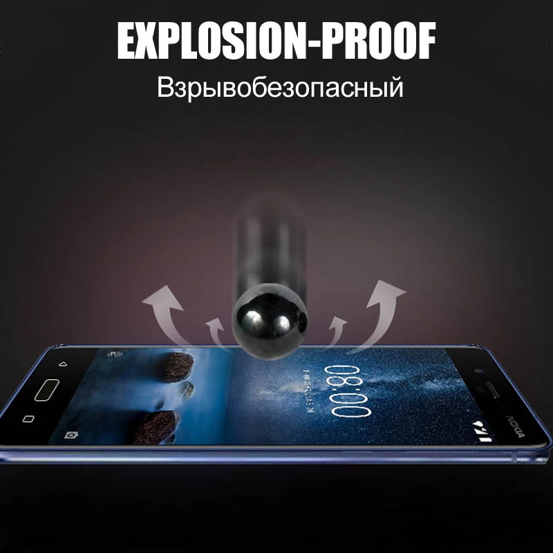 9D Coverage Screen Protector for Nokia 6 5 3 2 1  Tempered Glass for Nokia 8 All Glue Protective Glass for Nokia 7 Plus