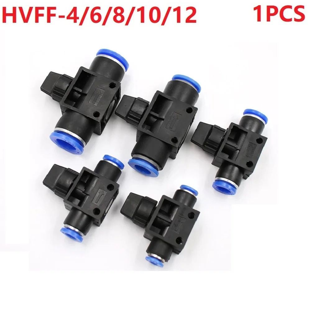 1 шт. ручной клапан пластик HVFF-4/6/8/10/12 мм пневматический 2-ходовой быстрый монтаж