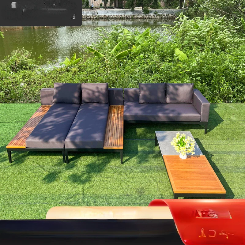 Sofa Teak Balcony Courtyard Villa Rattan Table And Chair Liv