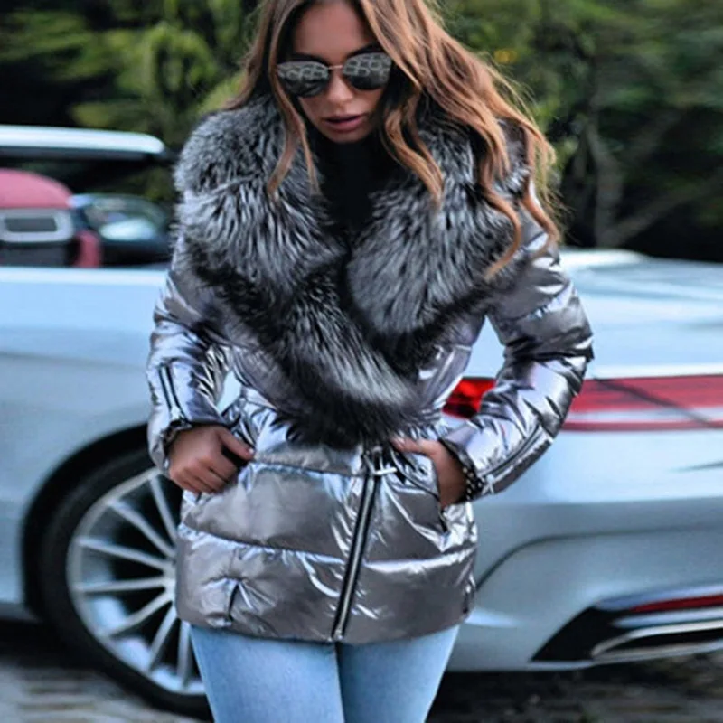 Large Parkas Women's Jacket Winter Warm Feathers Hooded Zipper With Belt Jacket Female Fashion Parka Cotton Padded Ladies Coat enlarge