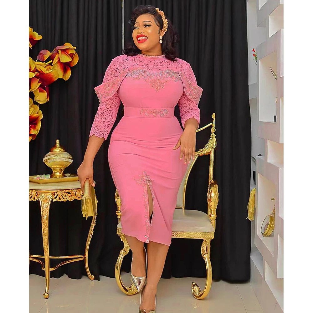 

Женское платье в африканском стиле, новинка 2023, модные кружевные свадебные платья Дашики, Анкара, элегантное платье макси в турецком мусульманском стиле