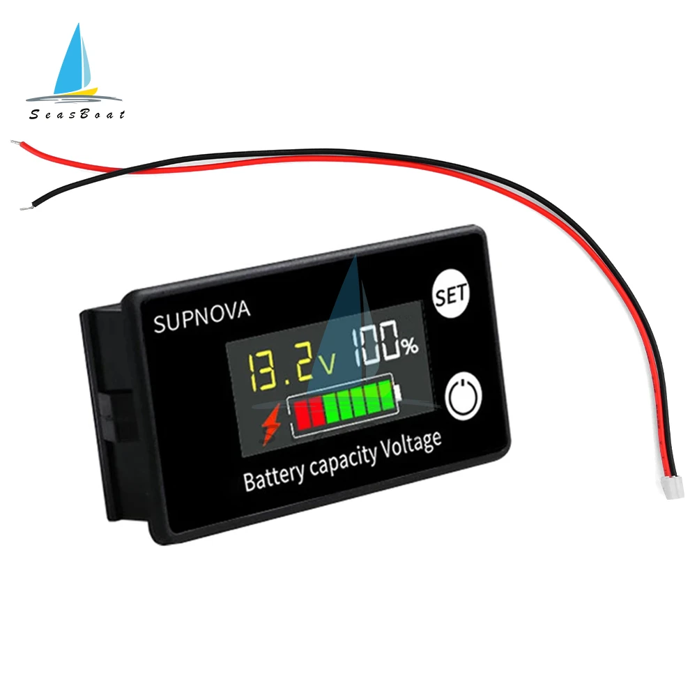 

DC8-100V Digital Electricity Meter Battery Capacity Indicator LCD Lead-acid Lithium Battery Two-wire Digital Voltmeter 12V 24V