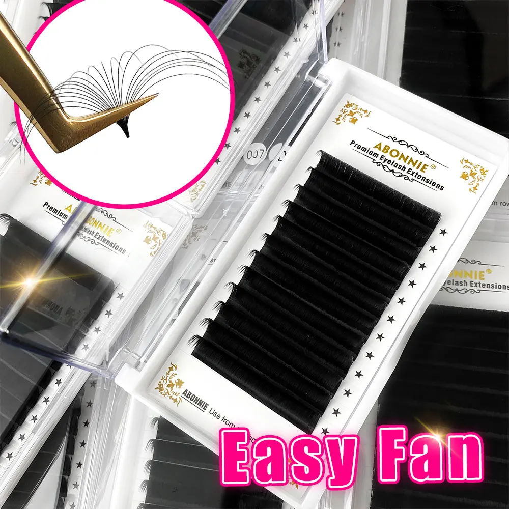ABONNIE Matte Easy Fans Volume Наращивание ресниц Автоматические вентиляторы Накладные