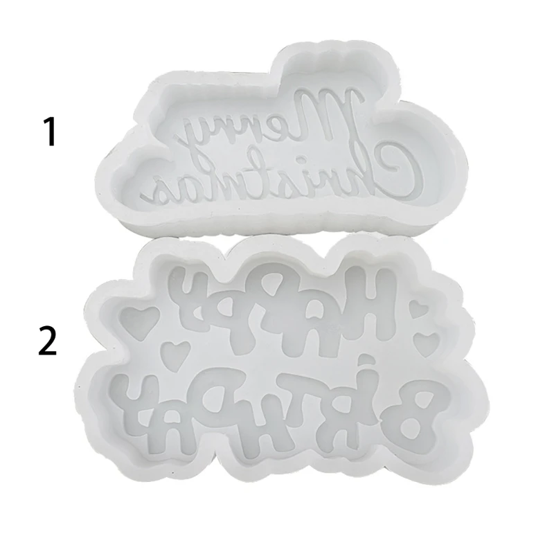 

Merry Christmas Happy Birthday Silicone Mold DIY Crafts Projects Reusable Soap