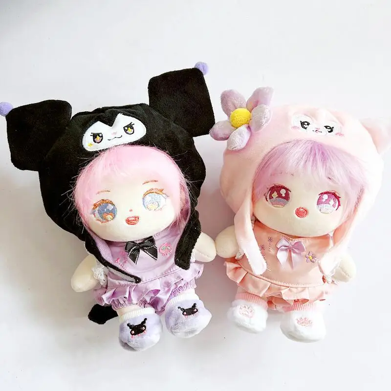 

1 SET 20CM Star Doll Clothes Hat+Cloth+Pants+Shoes Demon Fox Dress Up Skzoo Plush Dolls Accessories EXO idol Doll Fans DIY Gift