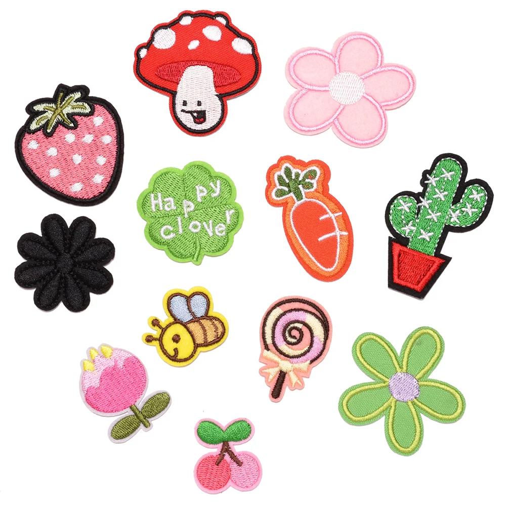 

Sewing Clothes Patch Diy Cartoonfruit Decorative Embroidered Applique Sew Decal Iron Flowers Repair Kids S Colorful Ironing