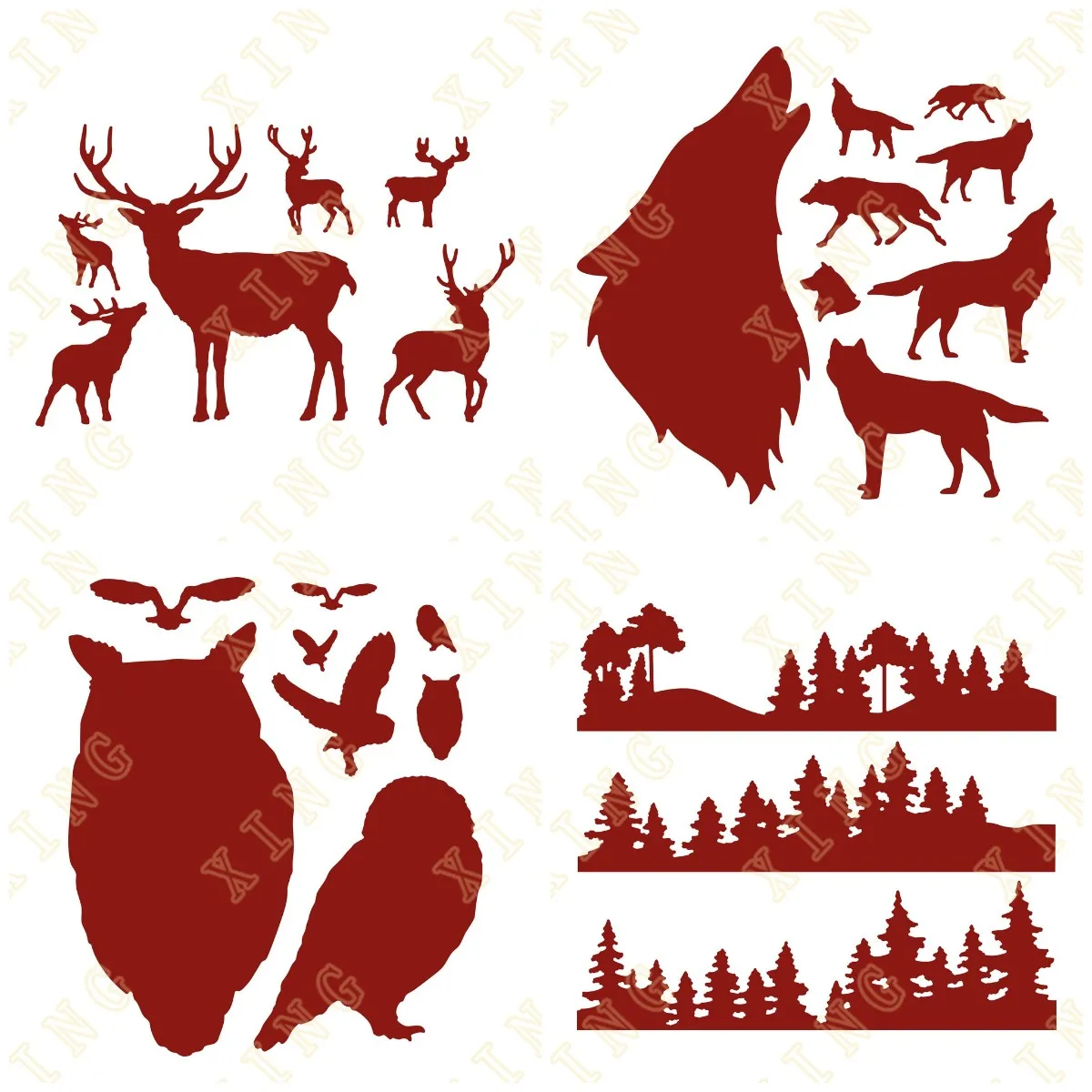 

Metal Cutting Die Scrapbook Embossed Paper Card Album Craft Template Cut Die Stencils 2022 New Antlers Silhouette on the Horizon