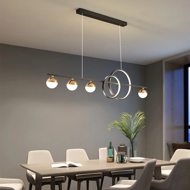 

New Modern Nordic Style LED Chandelier For Dining Room Kitchen Living Room Bedroom Pendant Lamp Black Gold Design Hanging Light