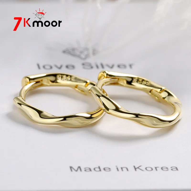 Серьги-кольца женские геометрической формы из нержавеющей стали