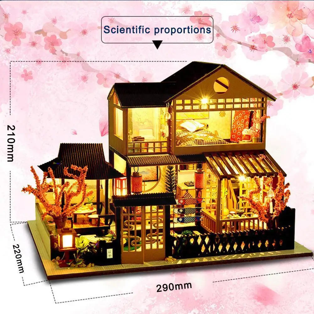 

Japanese Architecture House Diy Wooden House Miniature Assemble Diy Hand-assembled Toy House House Puzzle Toy Y2t1
