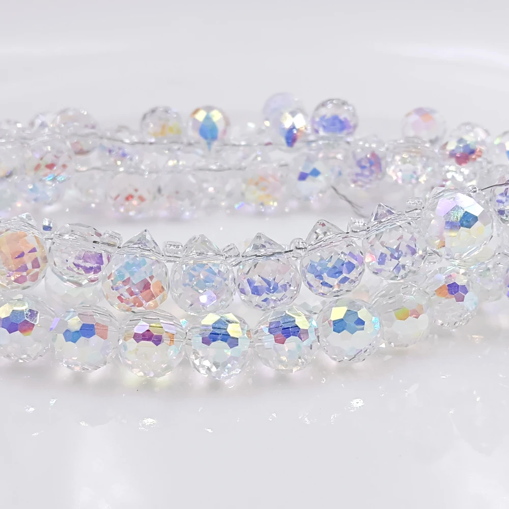 

30pcs Strawberry Beads Large Faceted Crystal Loose Beads 8mm for Bracelet Necklace Jewelry Making Beading Crafts