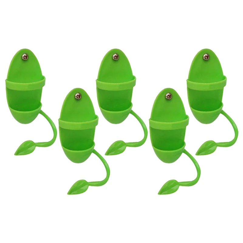 5 шт. клетка для птиц подставка еды зеленый пластиковый попугай корелла кормушка