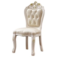 european style dining chair solid wood carved white dining chair dining room dining chair study book chair combination