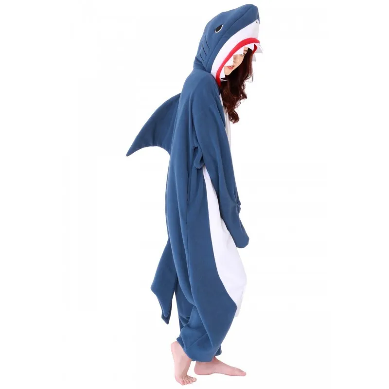 Halloween Onesie Cartoon Shark Pajama For Adult Women Men Animal Kigurumis Pyjamas Homewear Cosplay Party Costume XXL