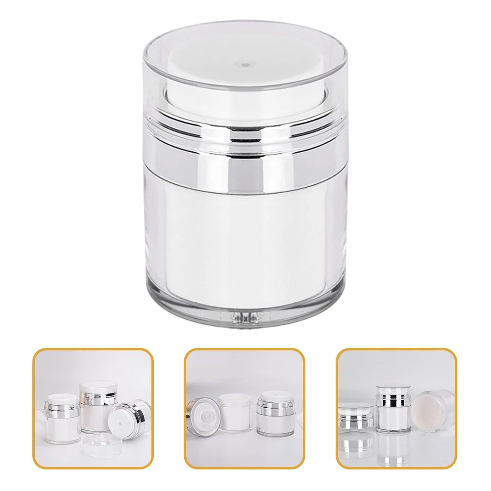 

2 Pcs Toiletries Body Butter Containers Travel Skincare Air Pump Sample Jar Plastic Face Moisturizer Push Jars Lotions Creams