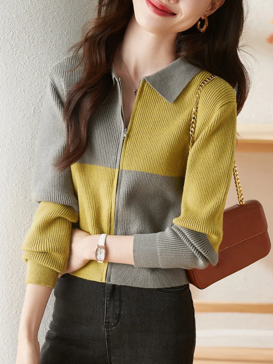 Новый Классический контрастный Топ для осени 2024-модный и универсальный высокий