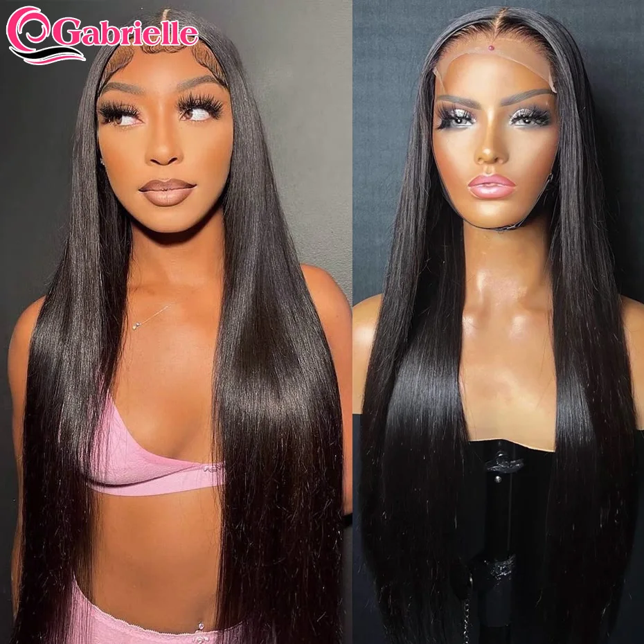 13x4 Lace Front Human Hair Wigs Bone Straight 5x5 Lace Closure Wig Pre-plucked Transparent Lace 13x4 Frontal Wig Gabrielle