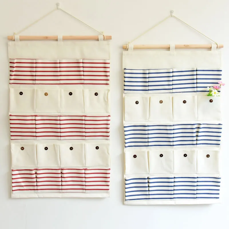 

20 Compartments Storage Hanging Bag Closet Door Debris Key Toy Remote Control Storage Sanitary Napkin Rack Home Wall Decoration