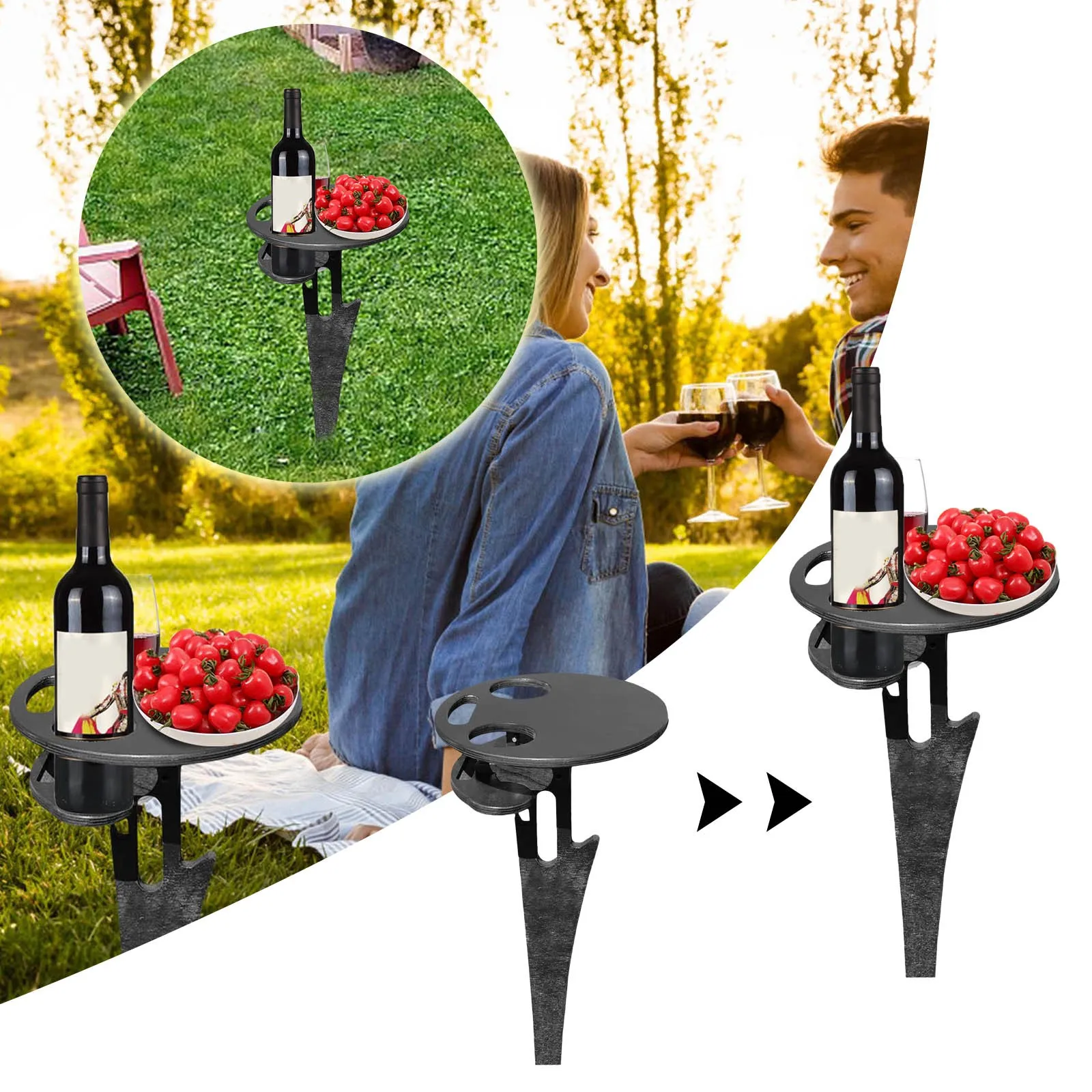 

Портативный Пивной Стол для развлечений на заднем дворе пляже кемпинга складной Открытый 1 шт. Винная стойка деревянный стол для пива и вина...