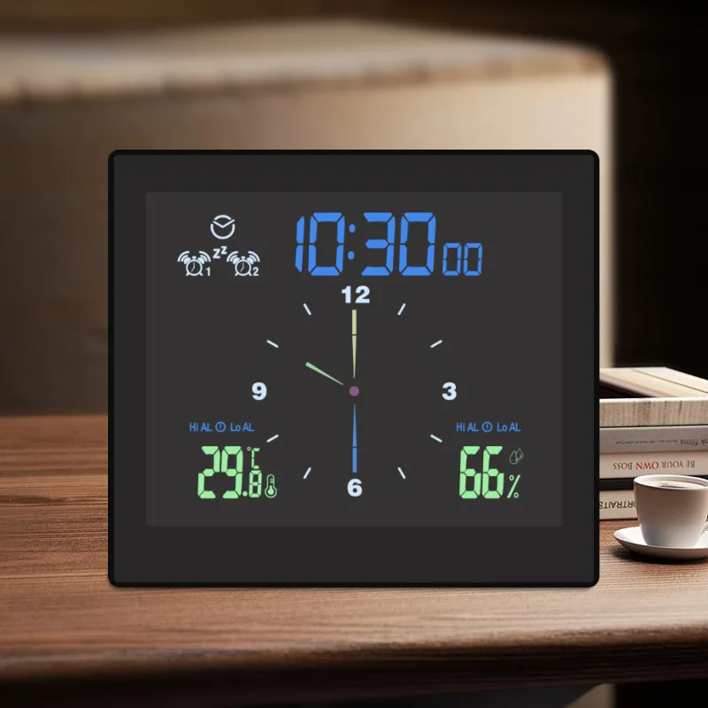 Bathroom Electronic Wall Clock Temperature Humidity Chronometer With Suction Cup Kitchen Moistu